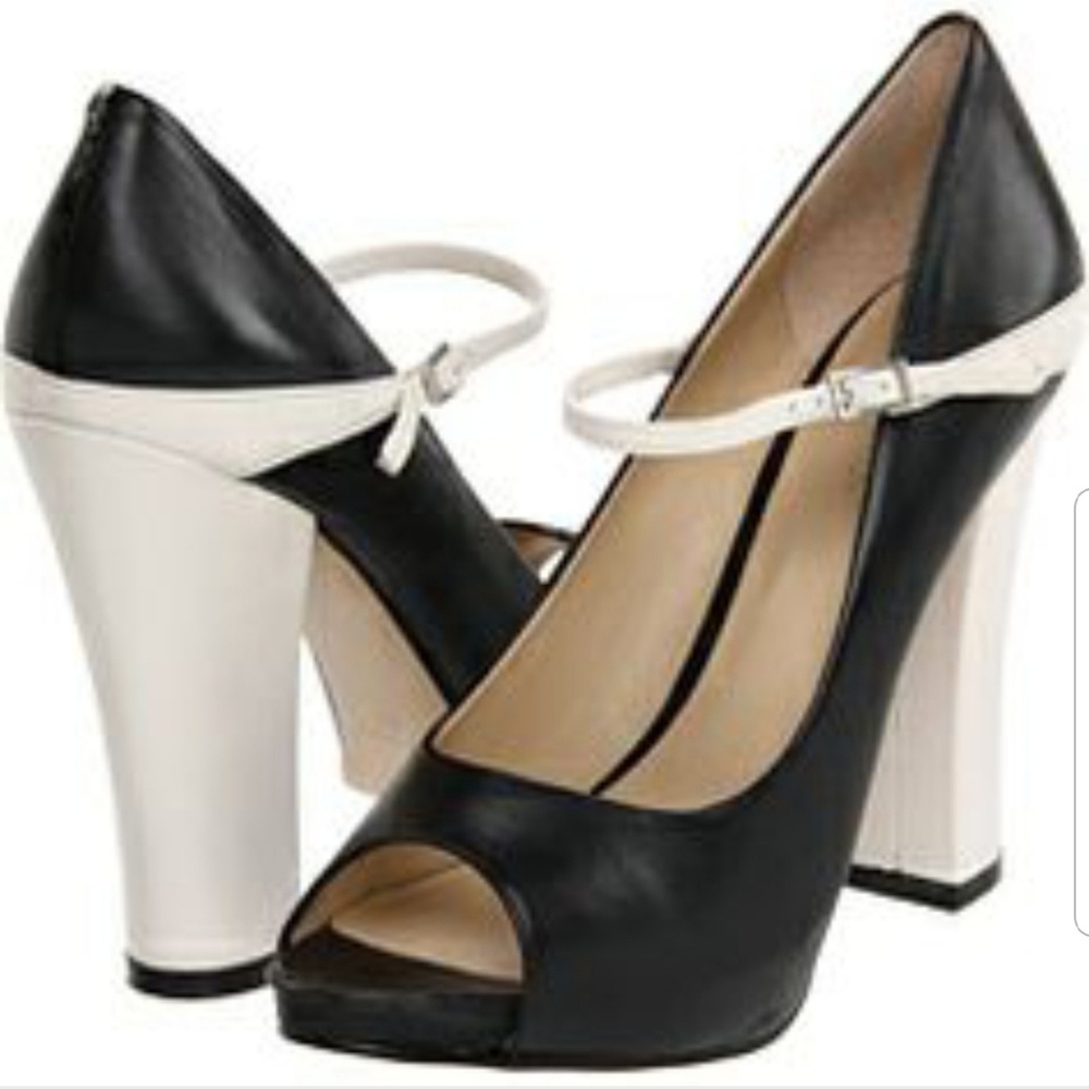 Nine West ❤Topshoe Colorblock Mary Jane Peep Heels